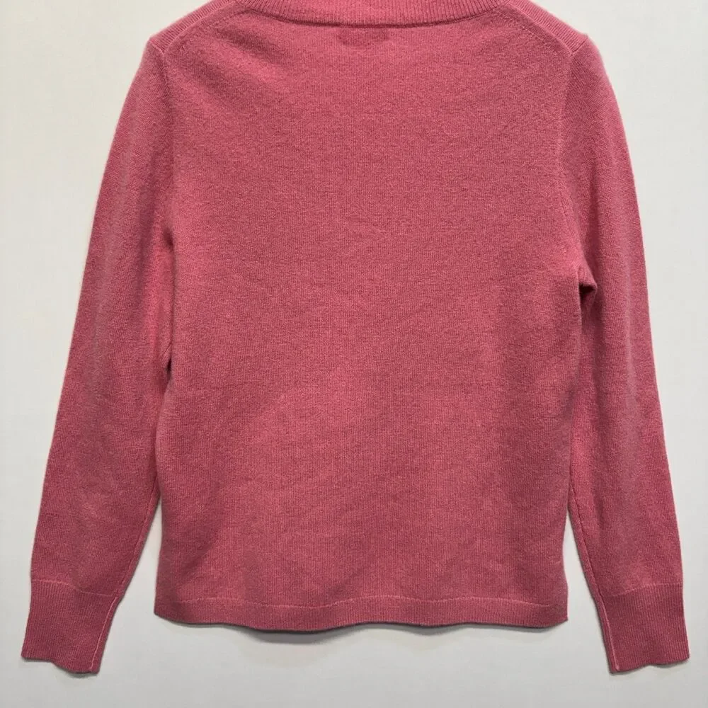 J. Crew Women 100% Cashmere Sweater Size Medium Pink C117 -25
